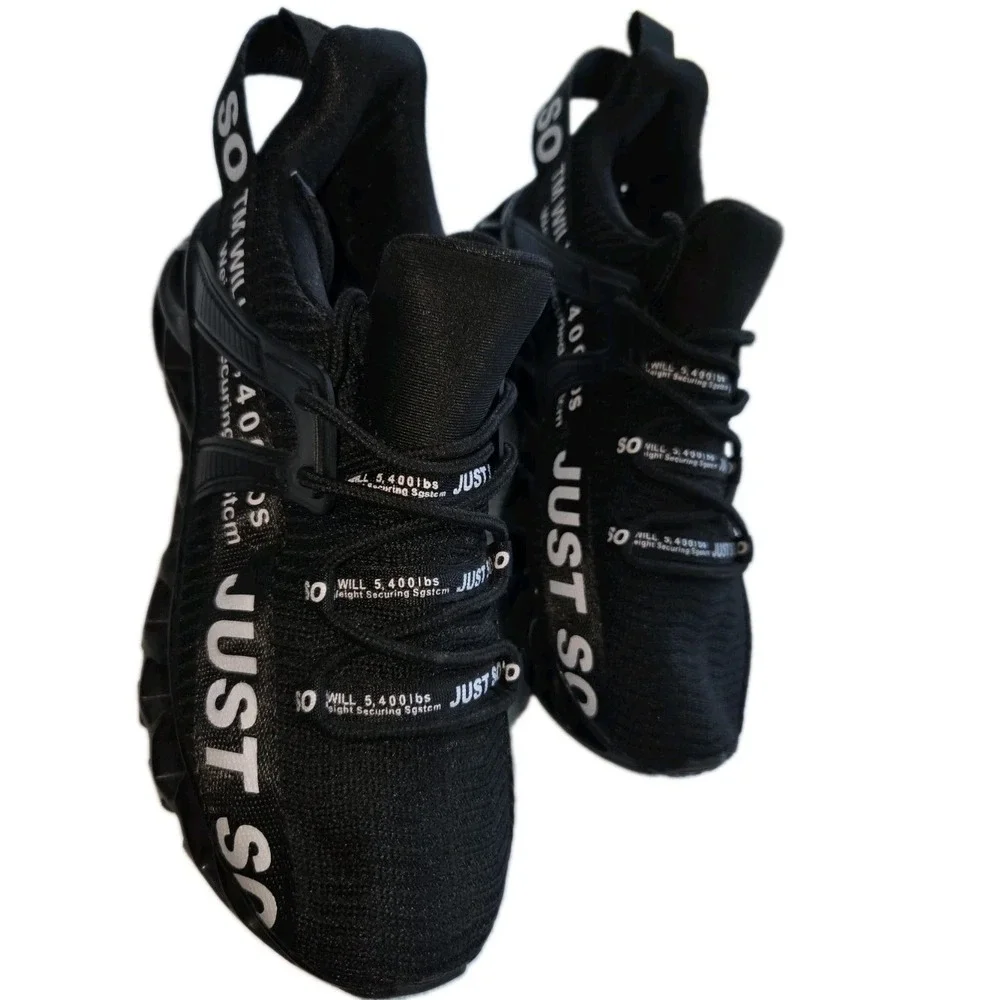 Just So So Mens Running Shoes Black White Blade Non Slip Sneakers Size 40 EU